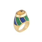 Maria Frering blue and green lolly ring featuring colorful, playful design on a sleek silver band.