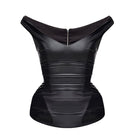 Black EFFY corset top by BALYKINA featuring structured design and lace-up details, shown on a neutral background.
