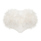 White feathered underwear pants by Balykina, featuring soft fabric and delicate feather detail for a stylish, comfortable fit.