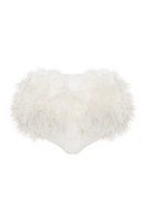White feathered underwear pants by Balykina, featuring soft fabric and delicate feather detail for a stylish, comfortable fit.