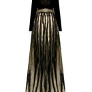 Nur Karaata CULT MIA X NUR KARAATA Addington gown, elegant long gown with intricate design and flowing fabric, worn by model.