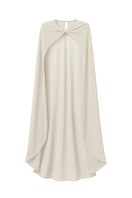 Nazlı Ceren Reya chiffon cape in smoked gray, lightweight jacket with flowing fabric and elegant drape, suitable for stylish layering.