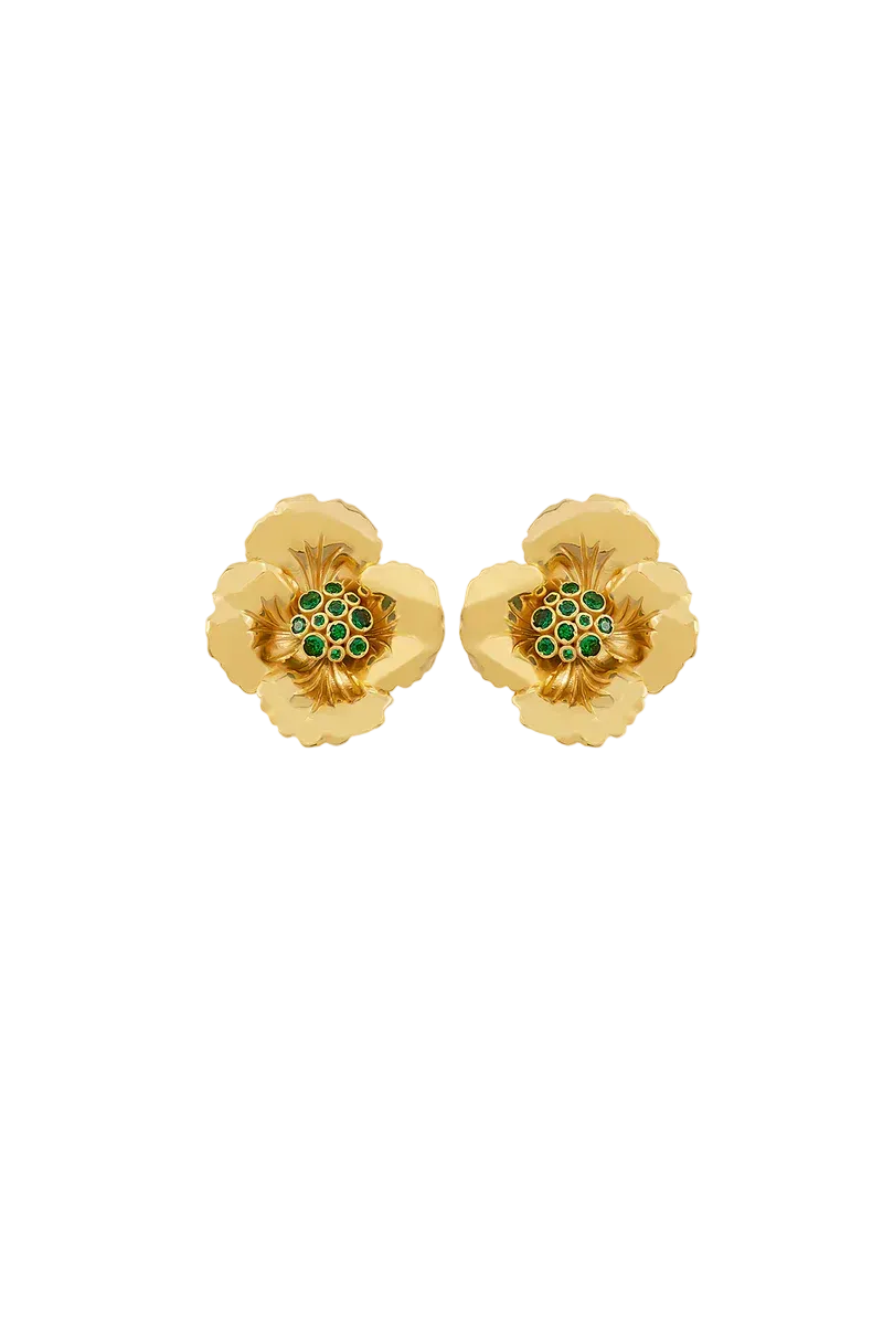 Mini Boboli earrings by Peracas featuring delicate, small gold-tone earrings with intricate design details.