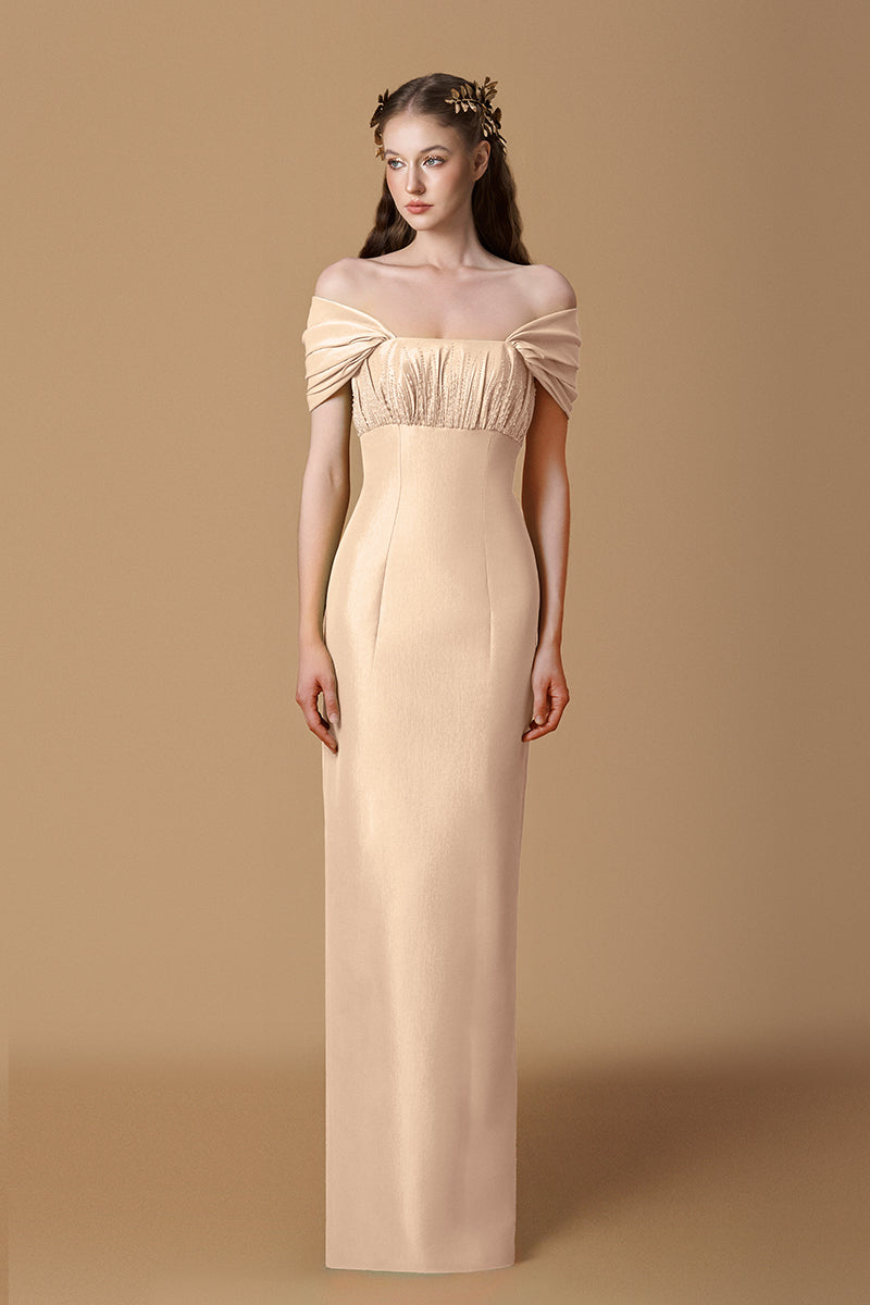 TAFFETA SILK LINED MAXI DRESS IN CREAM | CULT MIA | I.H.F TAFFETA SILK LINED MAXI DRESS IN CREAM | CULT MIA | I.H.F