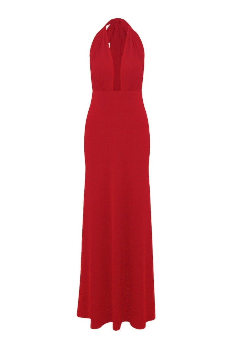 INES JERSEY LONG DRESS IN RED | CULT MIA | Nazl Ceren