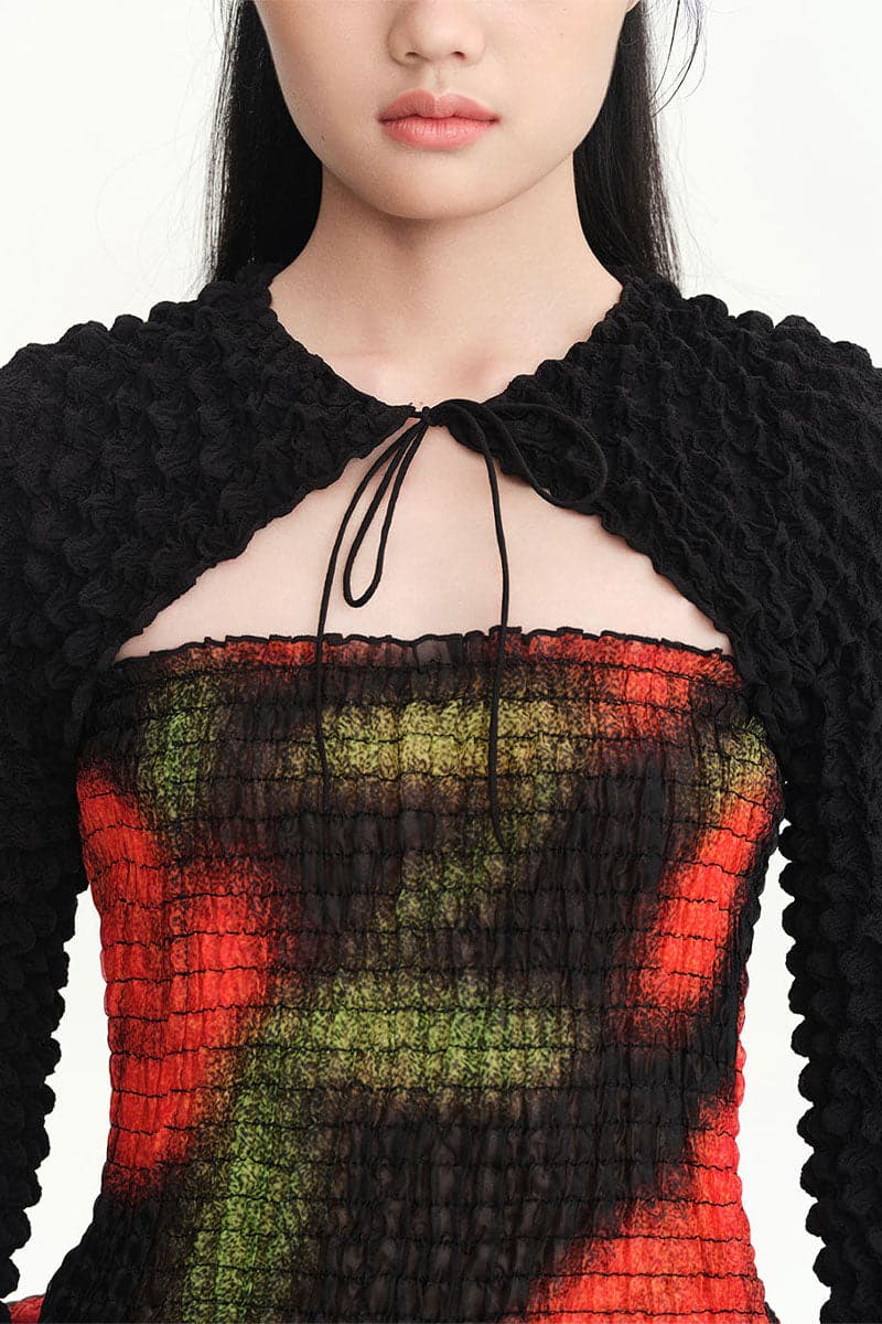 BLACK PIPER POPCORN PLEATS SLEEVES - CULT MIA