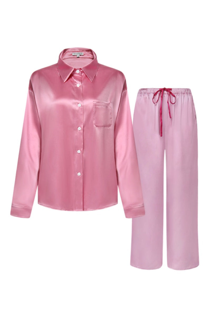 MEMORIES OF NICE SILK LONG SET IN PINK - CULT MIA