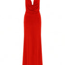 Red Dakota long jersey dress by Nazlı Ceren, flowy maxi dress with a comfortable fit and elegant style.