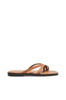 Tan KIÓHNE MARK sandals featuring open-toe design and ankle straps, showcasing stylish and comfortable footwear.