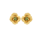 Mini Boboli earrings in emerald green by Peracas, featuring small, stylish studs with vibrant green stones.