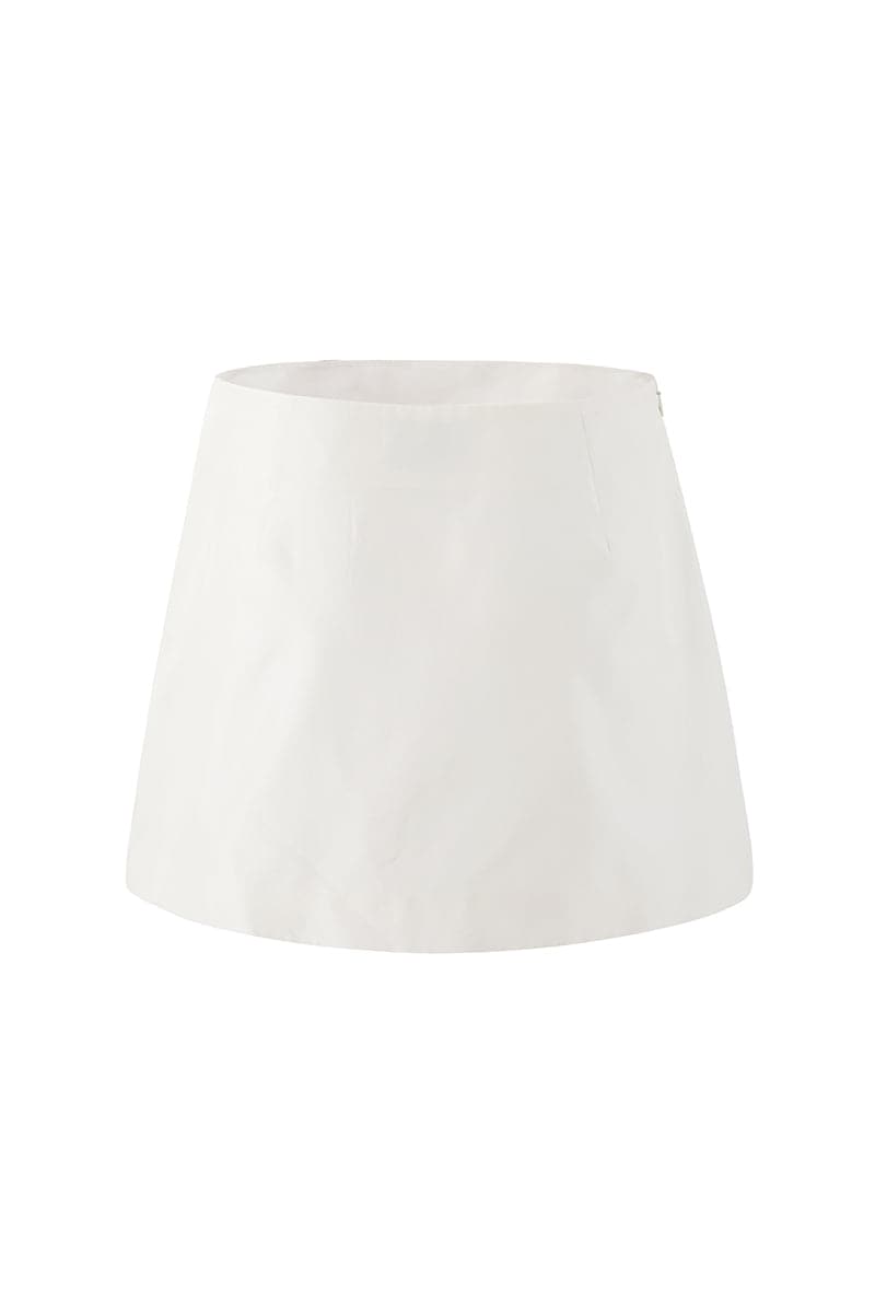 IVORY ROSE APPLIQUÉ TANK TOP AND MINI SKIRT SET - CULT MIA