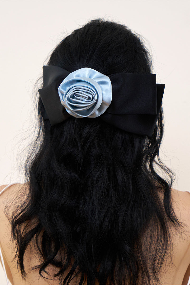 TUSCAN ROSE BOW SILK HAIR CLIPS - CULT MIA