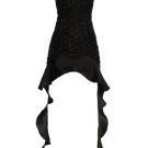Black Onalaja SIKA mini dress featuring a sleek, fitted design and stylish neckline, perfect for elegant occasions.