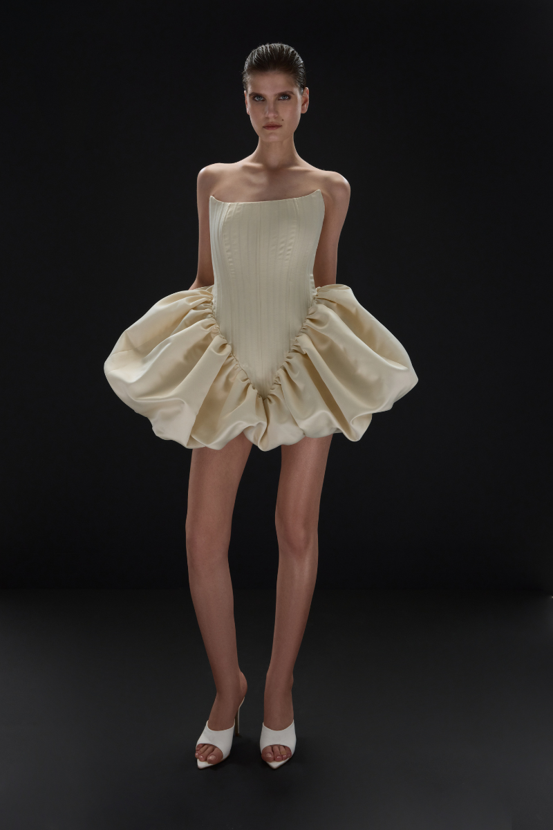 Beige Violet Transformer Maxi Dress by Balykina featuring a flowing silhouette and elegant design.