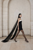 NOE CHIFFON CAPE IN BLACK