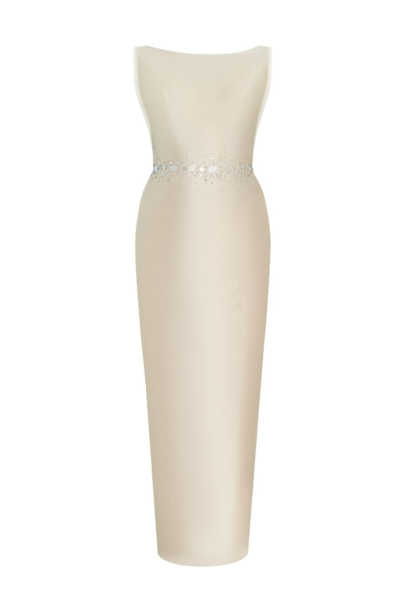 CHARMING BEADED PENCIL MAXI DRESS - CULT MIA