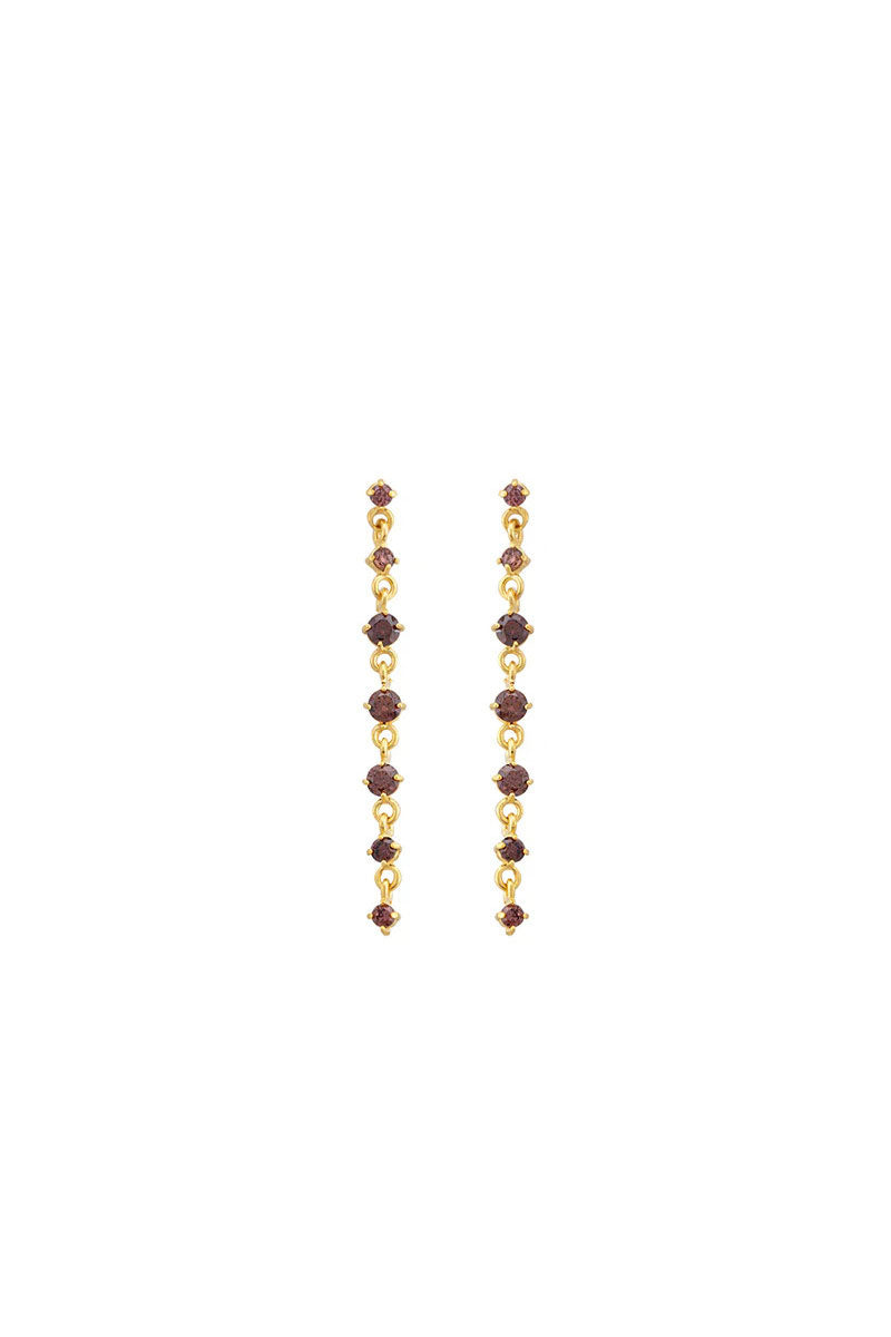 Peracas SOHO earrings in mocha, stylish drop earrings with a sleek design, displayed on a plain background.