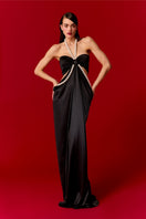 Nur Karaata Alice Pearl Maxi Dress, elegant floral maxi dress with pearl accents, flowing fabric, and a fitted waist.