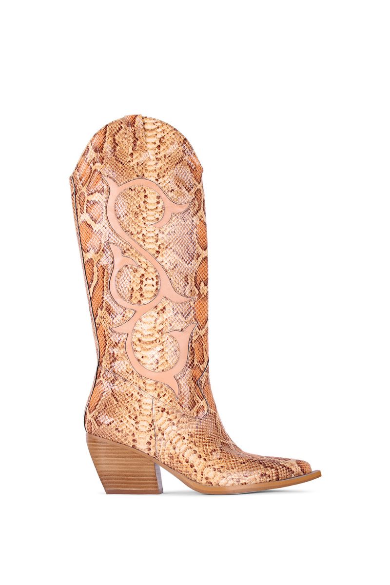 حذاء رعاة البقر بلون جلد الثعبان