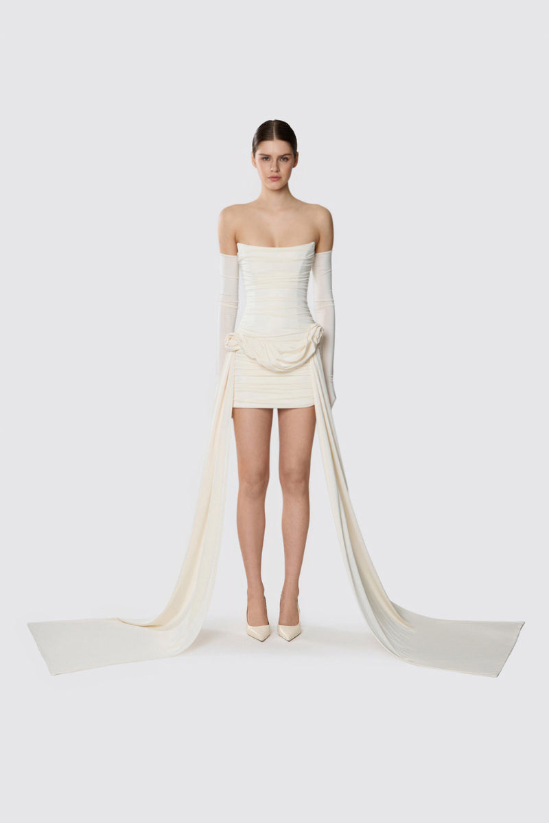 GIA DRESS WITH SKIRT IVORY