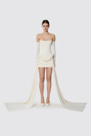 Ivory GIA dress with matching skirt by BALYKINA, stylish mini dress featuring elegant design and flowing fabric.