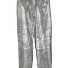 Double A Tempest Cargo Leather Pants in Washed Silver with rugged design and cargo pockets, casual and stylish for everyday wear.