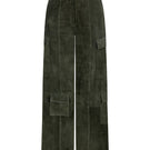 ZUT REMON suede pants in caramel color, casual fit, made from soft suede fabric, shown on a model.