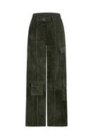 ZUT REMON suede pants in caramel color, casual fit, made from soft suede fabric, shown on a model.