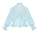Sky blue Splash blouse by OvertheSea, stylish women’s top with flowy fabric and elegant design, perfect for casual or dressy occasions.