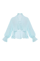 Sky blue Splash blouse by OvertheSea, stylish women’s top with flowy fabric and elegant design, perfect for casual or dressy occasions.