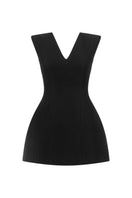 Lili Blanc Luxe tailored sleeveless midi dress in soft fabric, featuring a fitted bodice and elegant midi length.