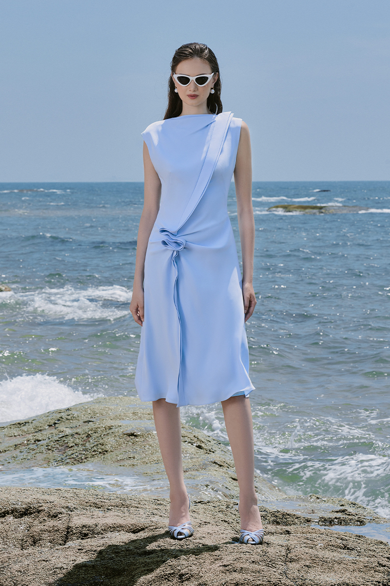 EL FARO LIGHT BLUE MIDI DRESS | CULT MIA | Le Thanh Hoa EL FARO LIGHT BLUE MIDI DRESS | CULT MIA | Le Thanh Hoa