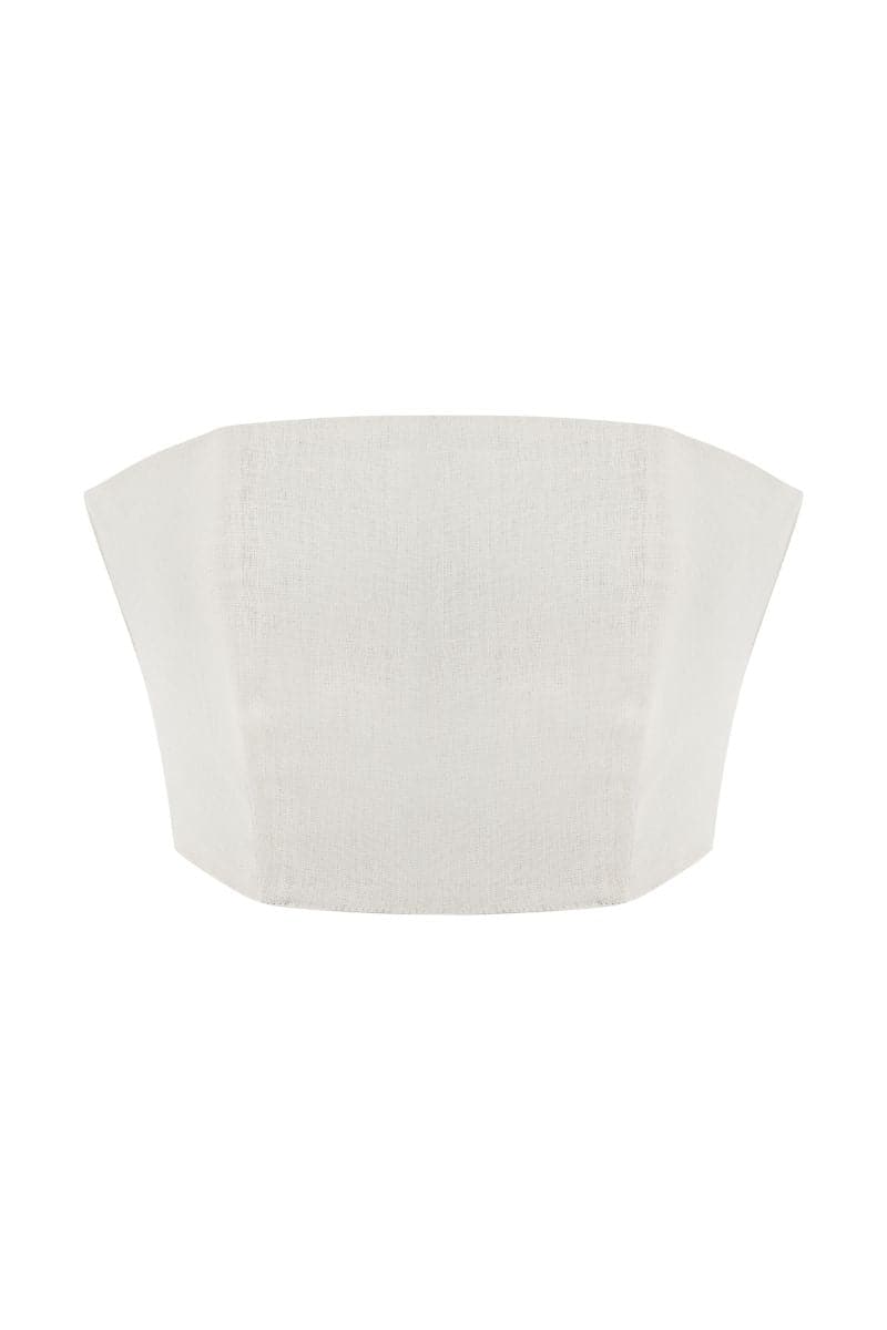 CLARA ECRU LINEN BANDEAU TOP - CULT MIA
