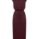 Undress Tessa short kimono sleeves elegant midi dress in wine-red, featuring a sophisticated, flowy design perfect for formal occasions.