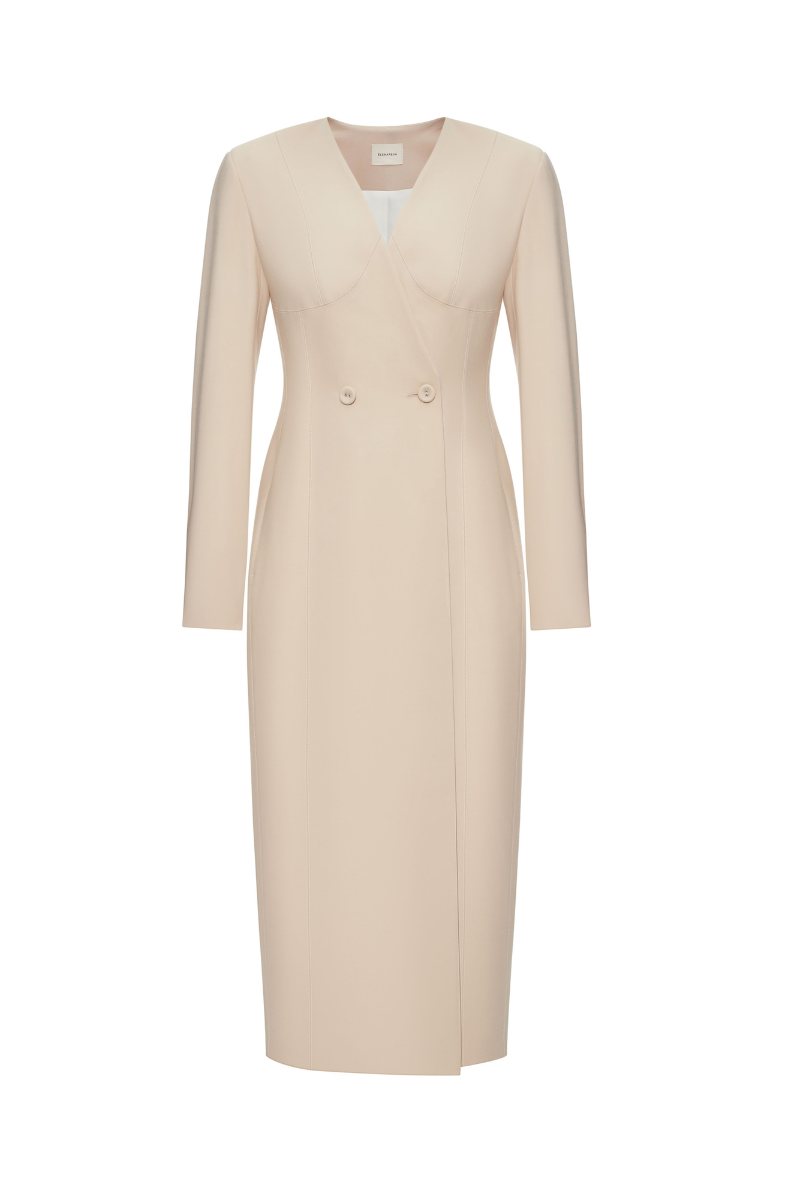 BEIGE BLAZER-DRESS - CULT MIA