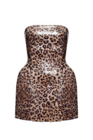 BALYKINA TIA MINI DRESS Leo pattern, short sleeveless mini dress with stylish design, perfect for casual or evening wear.