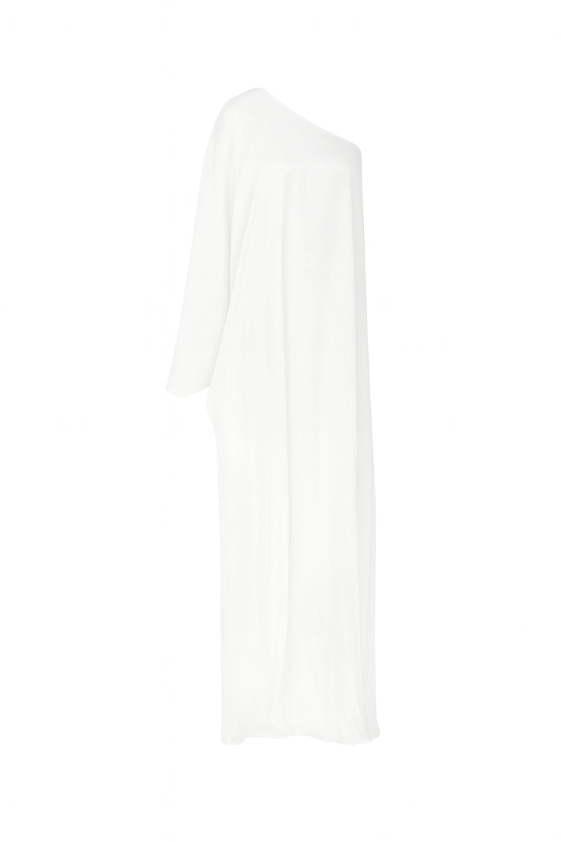 VENUS ONE-SHOULDER MAXI DRESS IN BLANCHE
