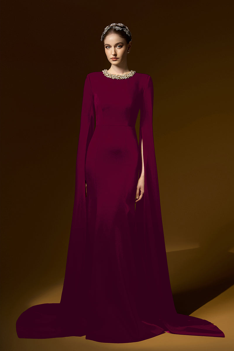 فستان ياسمين كيب باللون الوردي