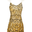 Onalaja Honey Mini Dress, sleeveless with a fitted silhouette and floral pattern, displayed on a hanger.