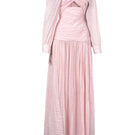 Do Long Lustre Veil Maxi Dress featuring a flowing, elegant maxi dress with a shimmering finish and sleeveless design.