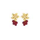 Red Magnolia earrings by Peracas featuring floral design and elegant dangling style.