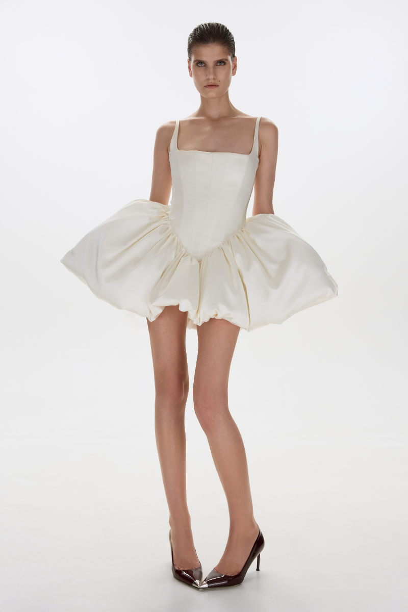 Ivory Charlotte mini dress by Balykina, featuring a stylish and elegant design perfect for special occasions.