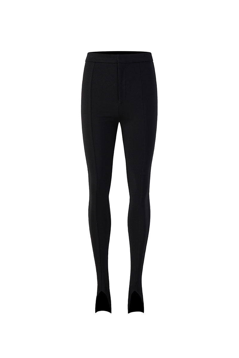 Chictopia Alexandra leggings, stylish black pants with a snug fit, shown on a model highlighting their sleek design and comfortable fabric.