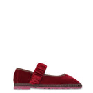 Flabelus Mafalda burgundy flats with brown piping, stylish slip-on shoes featuring a sleek design and comfortable fit.