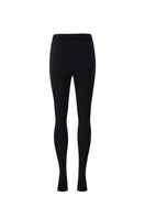 Chictopia Alexandra leggings, stylish black pants with a slim fit, shown in a close-up image highlighting the fabric and design details.