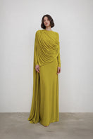 Elegant Agatha gown by Deme By Gabriella featuring flowing fabric and intricate detailing, perfect for formal occasions.