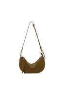 VIKELE STUDIO Denise mini shoulder bag in olive green with sleek design and adjustable strap, perfect for casual and chic outfits.