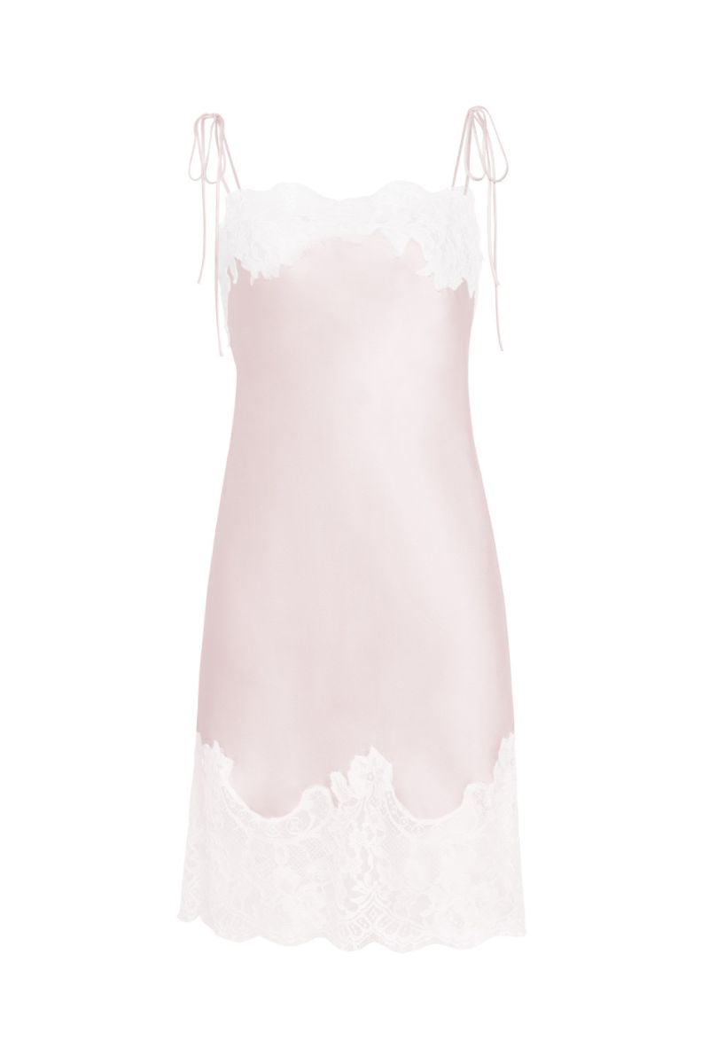 WINDY SILK LACE SHORT DRESS IN PINK - CULT MIA