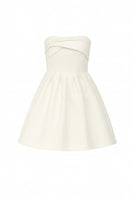 Nazlı Ceren Freya mini dress in vanilla ice color, lightweight fabric, fitted silhouette, and sleeveless design, perfect for summer.