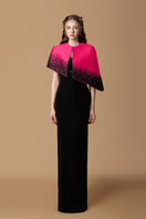 Pink crepe de chine taffeta gown by I.H.F featuring elegant flowing fabric and a sophisticated design.
